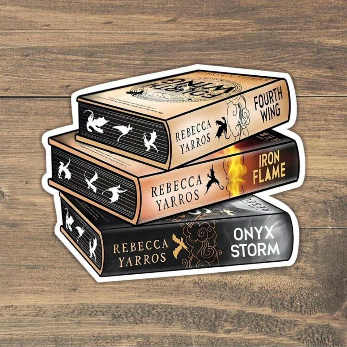 Yarros Book Stack Sticker