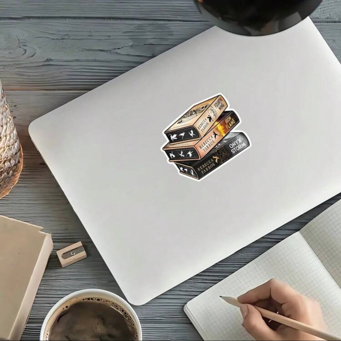 Yarros Book Stack Sticker