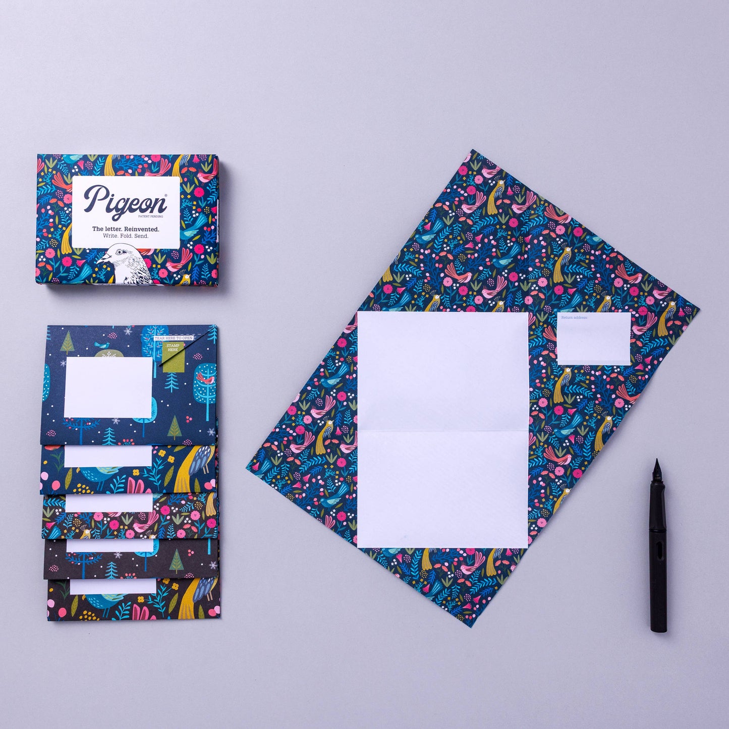 Magical Menagerie Pigeon, Folding Letter Set, Pack of 6