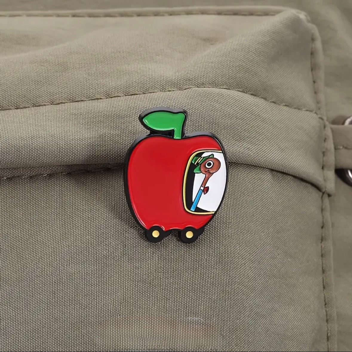 Lowly in Apple Car Pin 🪱🍎