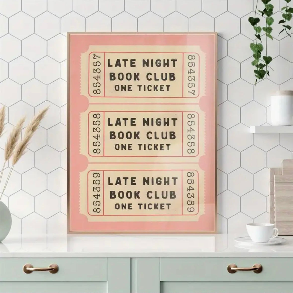 Late Night Book Club Ticket - Canvas Print