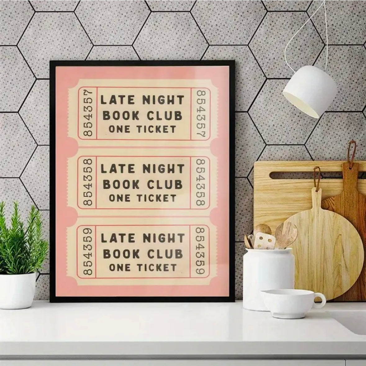 Late Night Book Club Ticket - Canvas Print