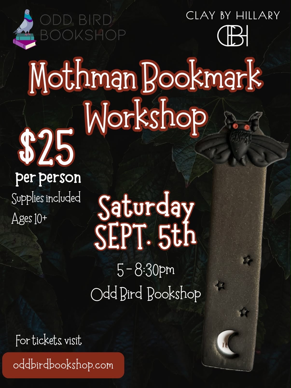 Mothman Bookmark Workshop 9/5