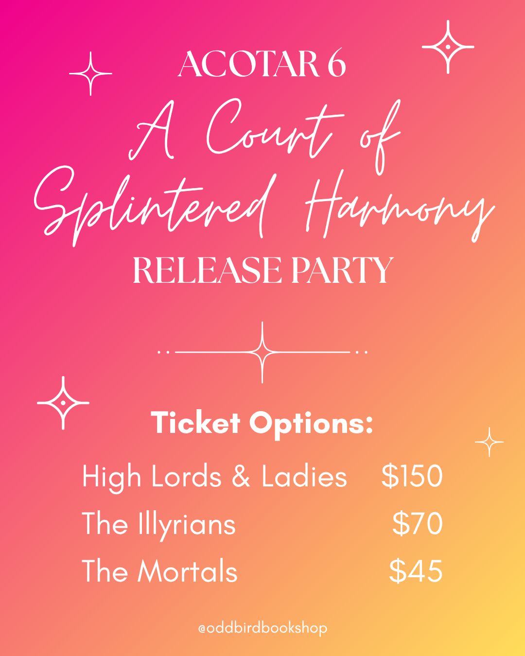 ACOTAR 6 Release Party: A Court of Splintered Harmony